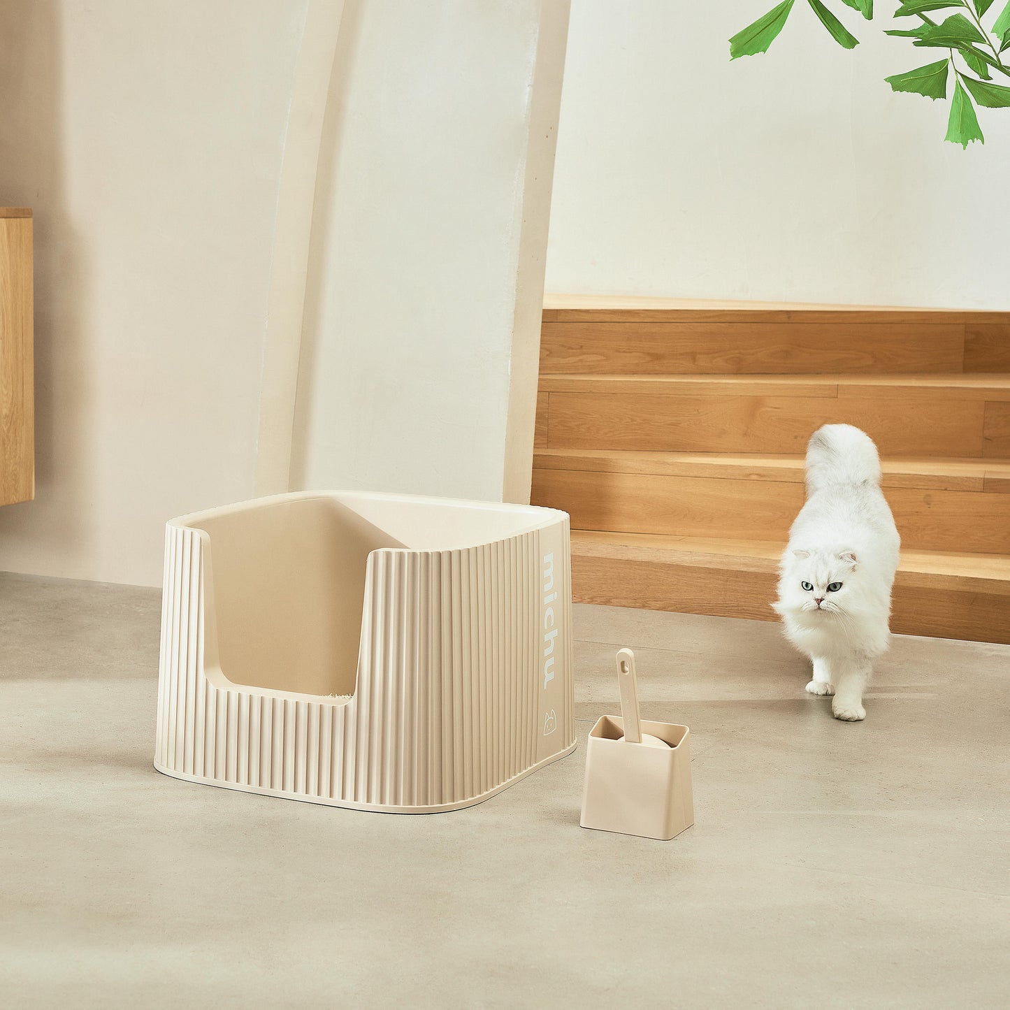 Spacious High-Wall Cat Litter Box for Large Cats & Multi-Cat Homes, Extra Deep Litter Pan with Scoop, Odor & Mess Control, Easy to Clean