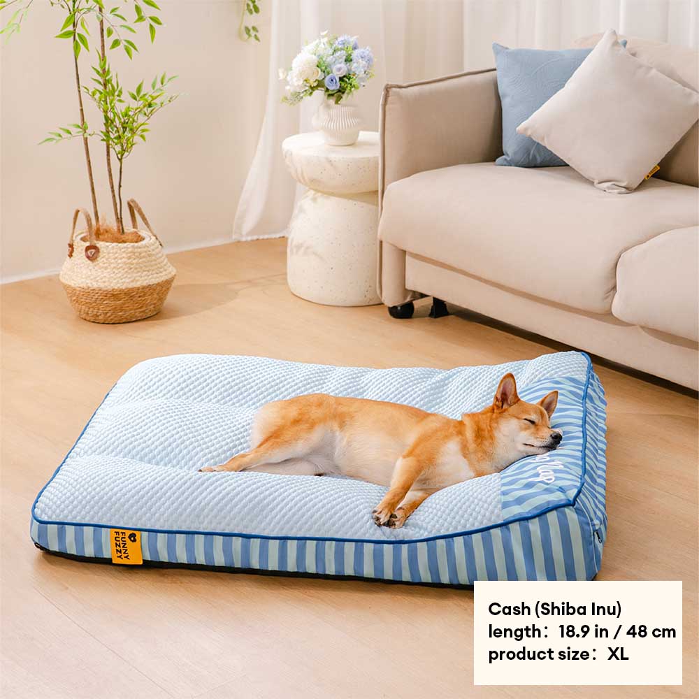 Extra Large Cooling Orthopedic Dog Bed for Big & Senior Dogs, Washable Rectangle Pet Bed with Raised Headrest Edge, Non-Slip, for Indoor & Outdoor Rest