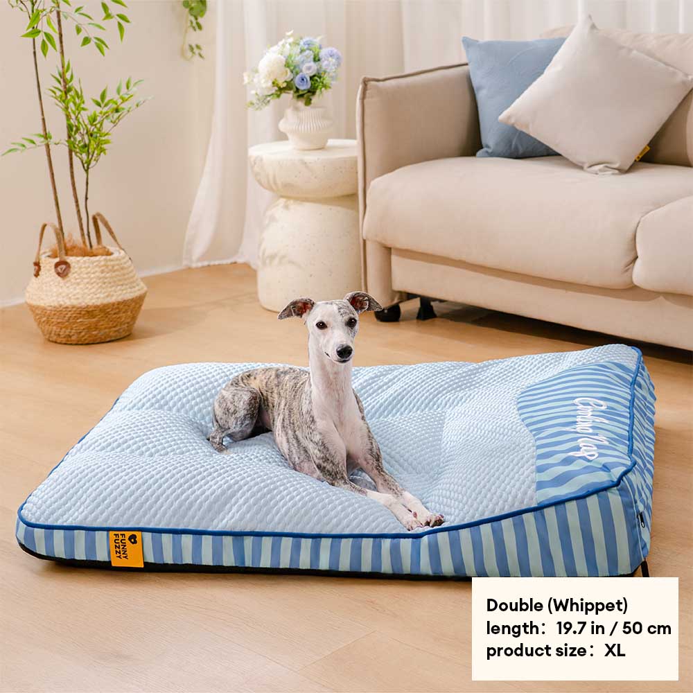 Extra Large Cooling Orthopedic Dog Bed for Big & Senior Dogs, Washable Rectangle Pet Bed with Raised Headrest Edge, Non-Slip, for Indoor & Outdoor Rest