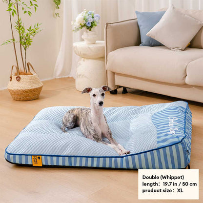 Extra Large Cooling Orthopedic Dog Bed for Big & Senior Dogs, Washable Rectangle Pet Bed with Raised Headrest Edge, Non-Slip, for Indoor & Outdoor Rest
