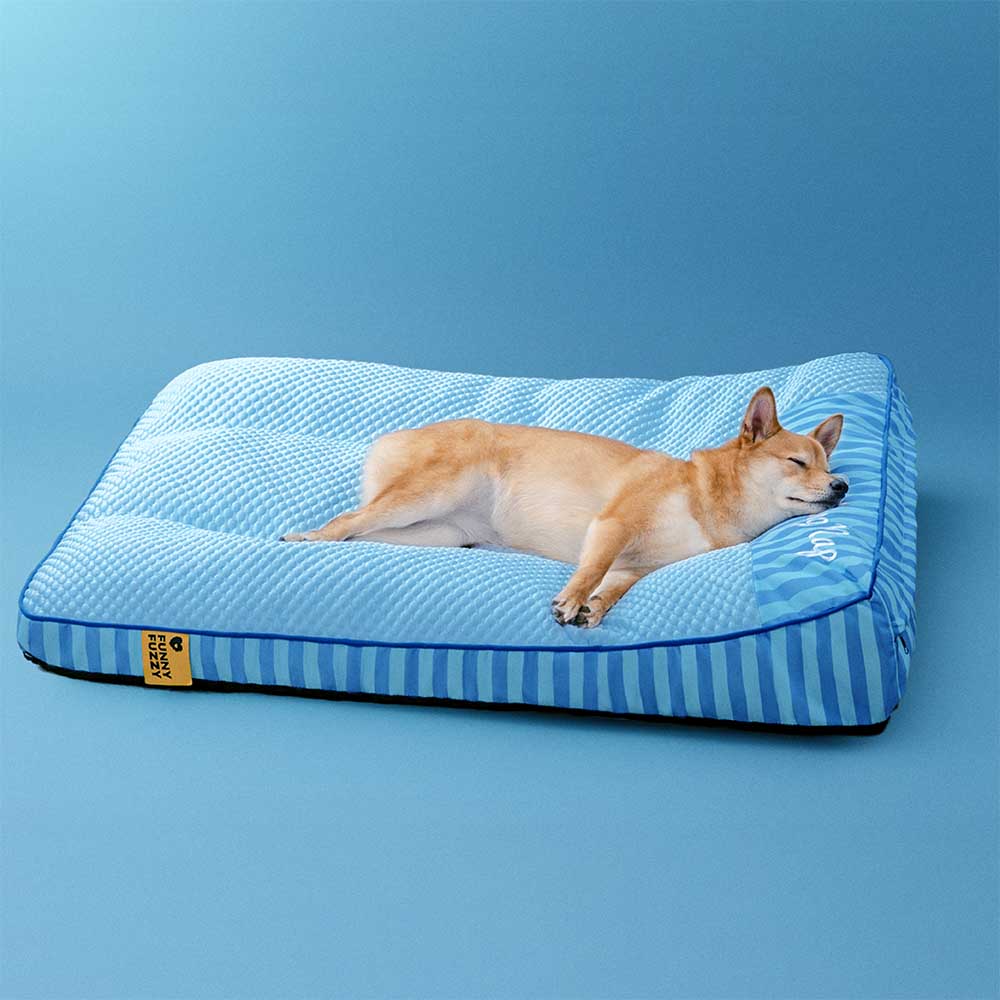 Extra Large Cooling Orthopedic Dog Bed for Big & Senior Dogs, Washable Rectangle Pet Bed with Raised Headrest Edge, Non-Slip, for Indoor & Outdoor Rest