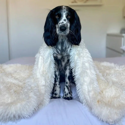 Anti-Anxiety Fluffy Pet Blanket for Dogs & Cats, Soft Plush Calming Throw for Puppies & Kittens, Cozy Cover for Beds, Crates, Sofas & Car Rides