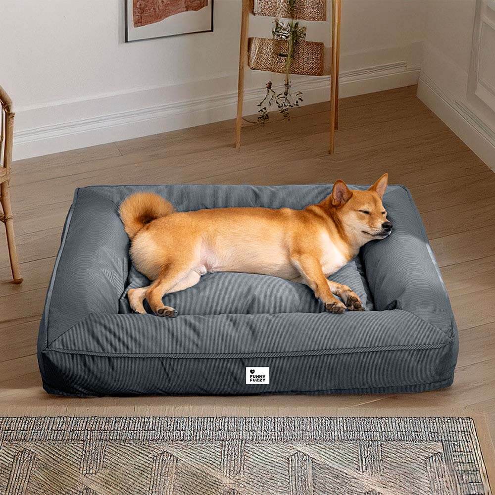 Waterproof Orthopedic Dog Bed for Large & Medium Dogs, Scratch-Resistant Surround Bolster Pet Bed, Washable, Non-Slip, for Indoor, Patio & Crates