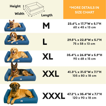 Waterproof Orthopedic Dog Bed for Large & Medium Dogs, Scratch-Resistant Surround Bolster Pet Bed, Washable, Non-Slip, for Indoor, Patio & Crates