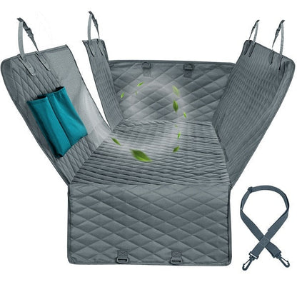 Waterproof Car Seat Cover for Dogs, Non-Slip Pet Back Seat Protector with Adjustable Straps & Storage Pockets, for Cars, Trucks & SUVs, Easy to Clean