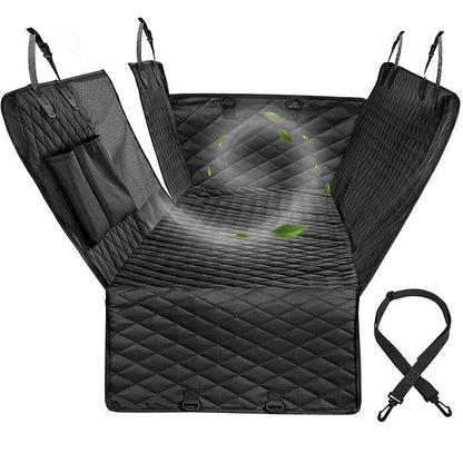 Waterproof Car Seat Cover for Dogs, Non-Slip Pet Back Seat Protector with Adjustable Straps & Storage Pockets, for Cars, Trucks & SUVs, Easy to Clean