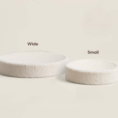 Modern Cat Bed Cushion for Indoor Cats & Kittens, Sculpted Foam Nest with Soft Faux Shearling Cover, for Napping, Lounging, Bedrooms & Sunny Spots