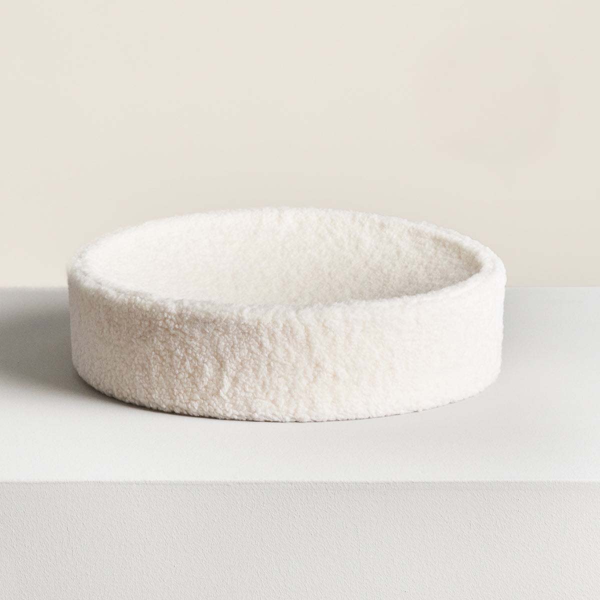 Modern Cat Bed Cushion for Indoor Cats & Kittens, Sculpted Foam Nest with Soft Faux Shearling Cover, for Napping, Lounging, Bedrooms & Sunny Spots