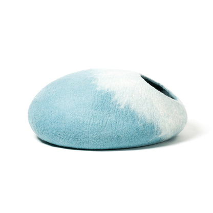 Gradient Wool Felt Cat Cave for Indoor Cats & Kittens, Modern Calming Hideaway Bed for Hiding & Napping, for Living Rooms, Bedrooms & Quiet Corners