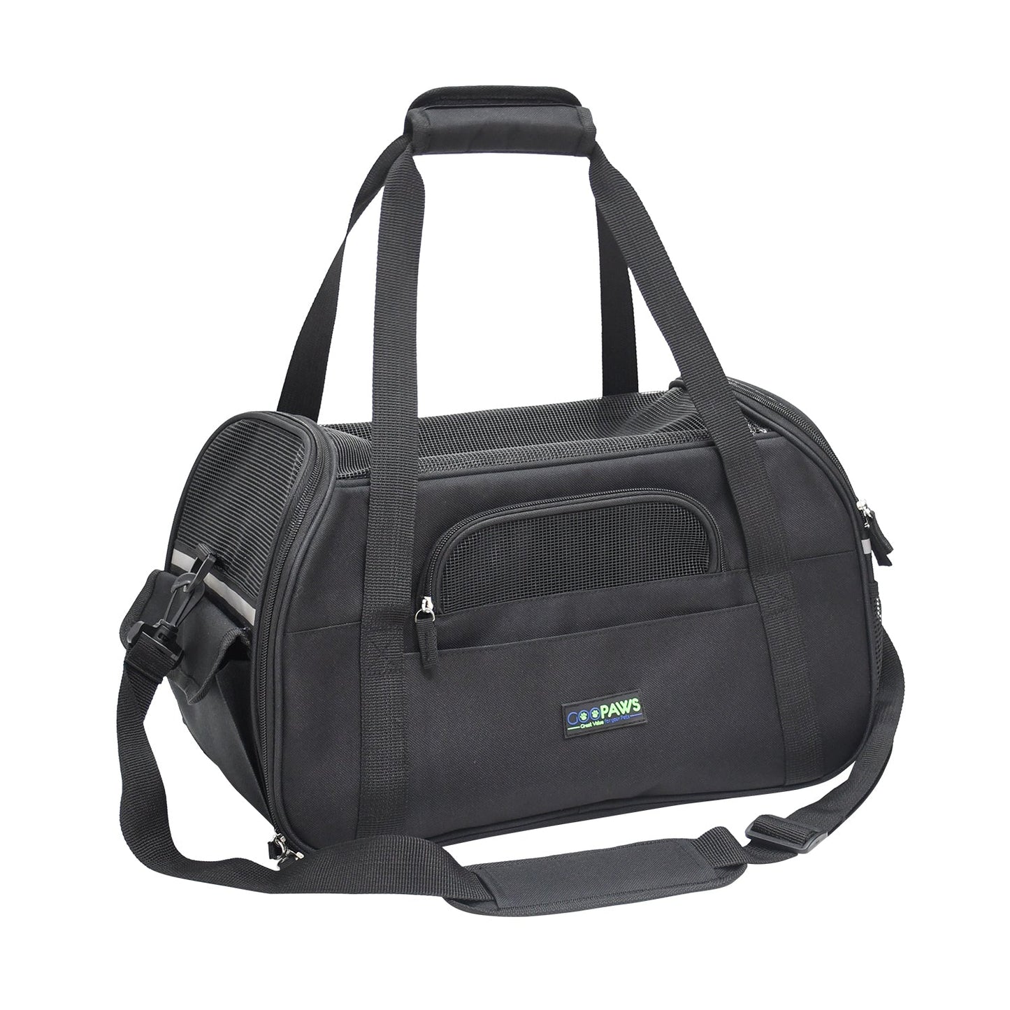 Portable Soft Pet Carrier for Kittens, Puppies & Small Dogs, Airline Underseat Cat Travel Bag with Mesh Panels & Seat Belt Loop, for Flights & Cars