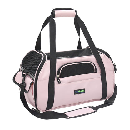 Portable Soft Pet Carrier for Kittens, Puppies & Small Dogs, Airline Underseat Cat Travel Bag with Mesh Panels & Seat Belt Loop, for Flights & Cars
