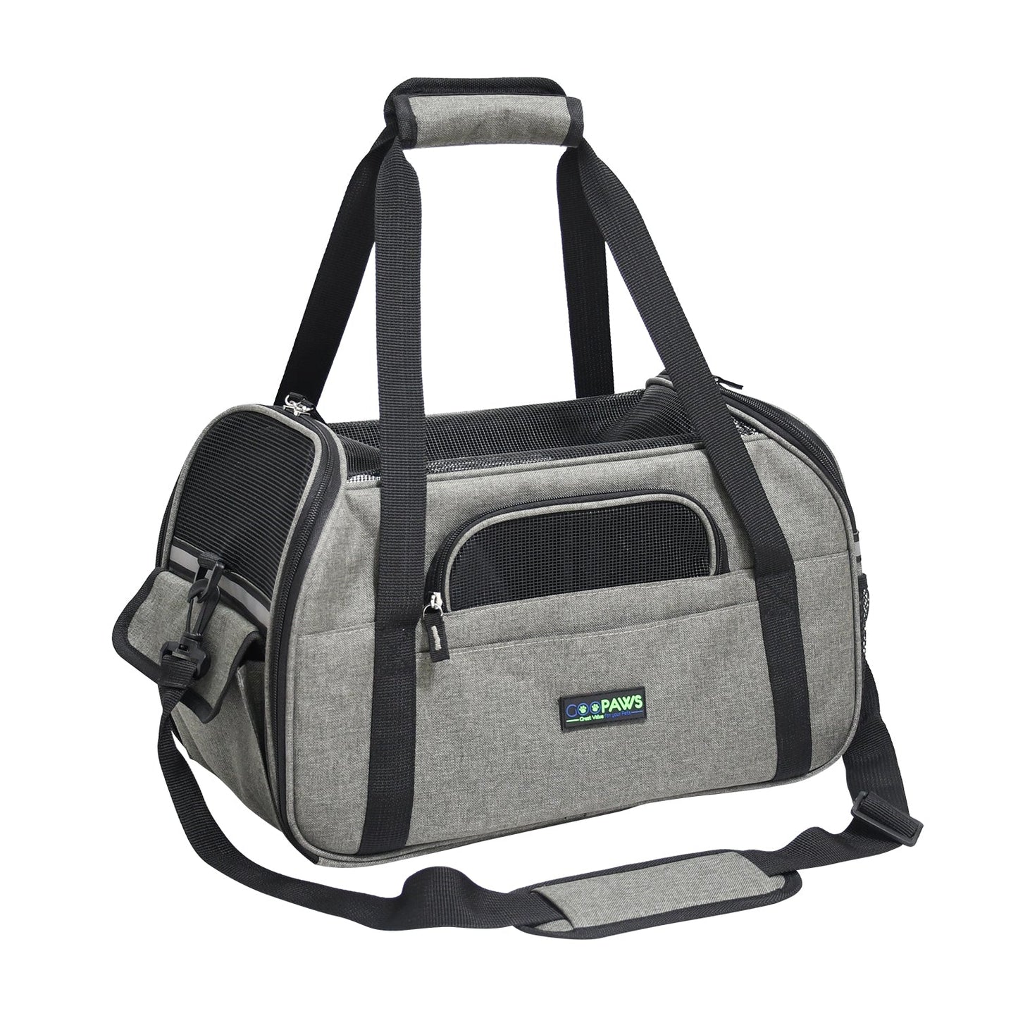 Portable Soft Pet Carrier for Kittens, Puppies & Small Dogs, Airline Underseat Cat Travel Bag with Mesh Panels & Seat Belt Loop, for Flights & Cars