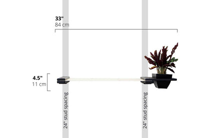 Wall-Mounted Cat Hammock with Planter for Indoor Cats, Hanging Lounge Bed for Cat Grass & Greenery, Stud-Mount Wall Furniture for Napping & Foraging