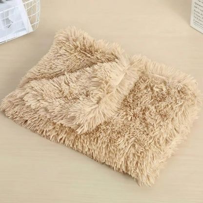 Anti-Anxiety Fluffy Pet Blanket for Dogs & Cats, Soft Plush Calming Throw for Puppies & Kittens, Cozy Cover for Beds, Crates, Sofas & Car Rides
