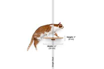 Wall-Mounted Wooden Cat Perch for Indoor Cats, Sturdy Floating Shelf Bed, Space-Saving Cat Wall Furniture for Climbing, Lounging & Room Watching
