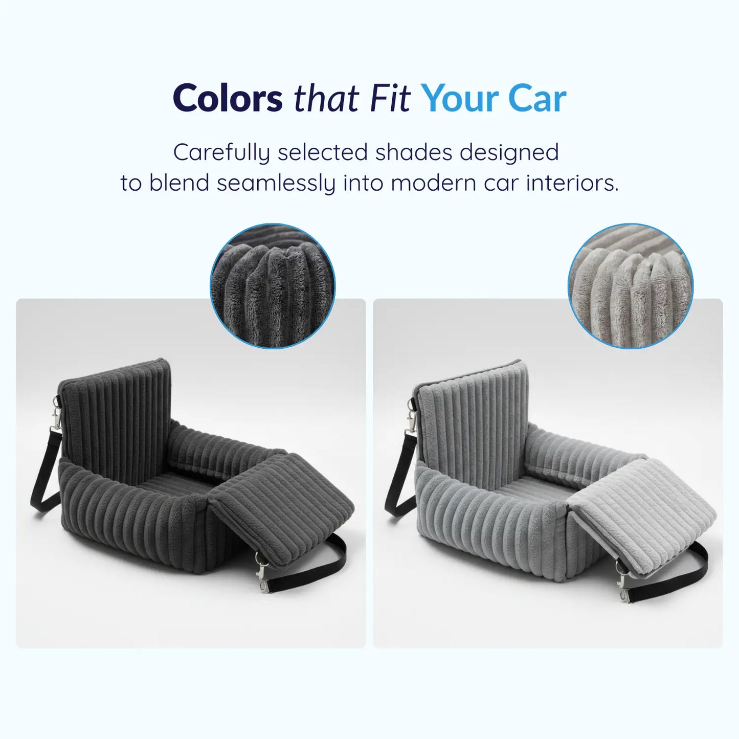 Cozy Dog Car Seat for Small & Medium Dogs, Soft Booster Pet Car Seat with Secure Fit, Comfortable Travel Bed for Car Rides, Road Trips & Errands