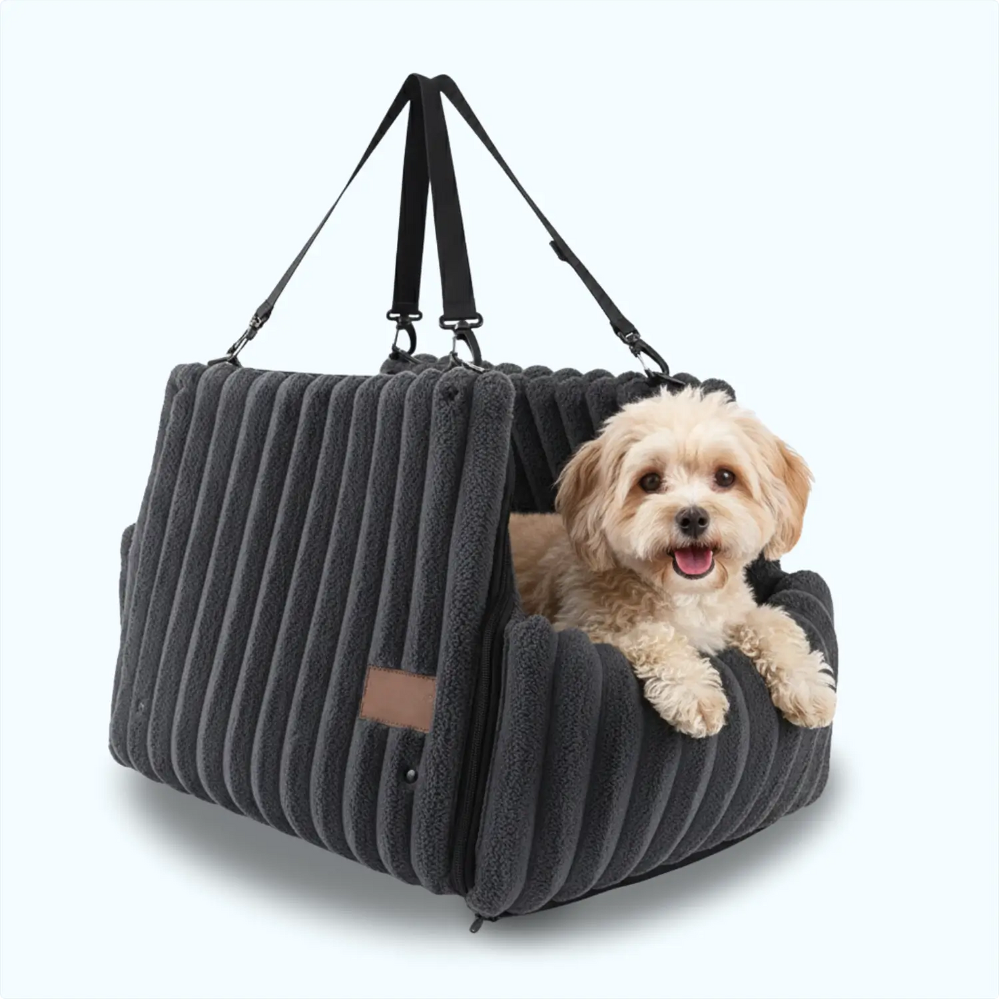 Cozy Dog Car Seat for Small & Medium Dogs, Soft Booster Pet Car Seat with Secure Fit, Comfortable Travel Bed for Car Rides, Road Trips & Errands