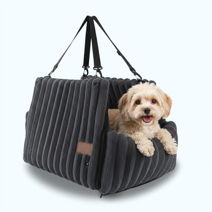 Cozy Dog Car Seat for Small & Medium Dogs, Soft Booster Pet Car Seat with Secure Fit, Comfortable Travel Bed for Car Rides, Road Trips & Errands