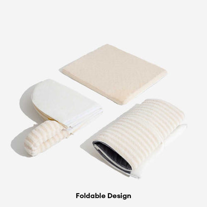 Striped Dog House Bed for Small & Medium Dogs, Covered Plush Pet Hideaway with Foam Support, Washable Covers, Non-Slip, for Cats, Bedrooms & Corners