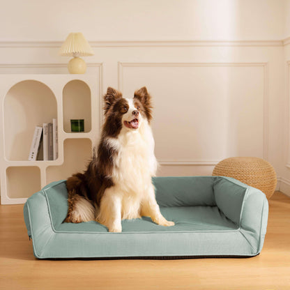 Orthopedic Foam Dog Sofa Bed for Small, Medium & Large Dogs, Full Support Bolster Pet Lounger with Pillow Edges, Machine Washable, Non-Slip Bottom