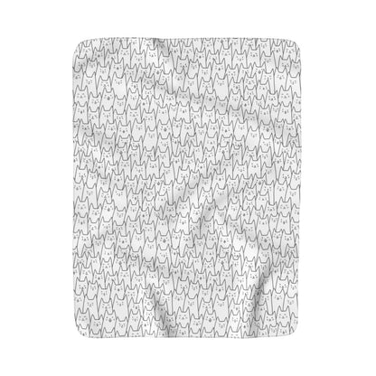 Cat Print Sherpa Throw Blanket for Cat Lovers, Soft Cozy Fleece Lined Kitty Face Blanket for Couches, Beds, Chairs, Travel & Year-Round Snuggling