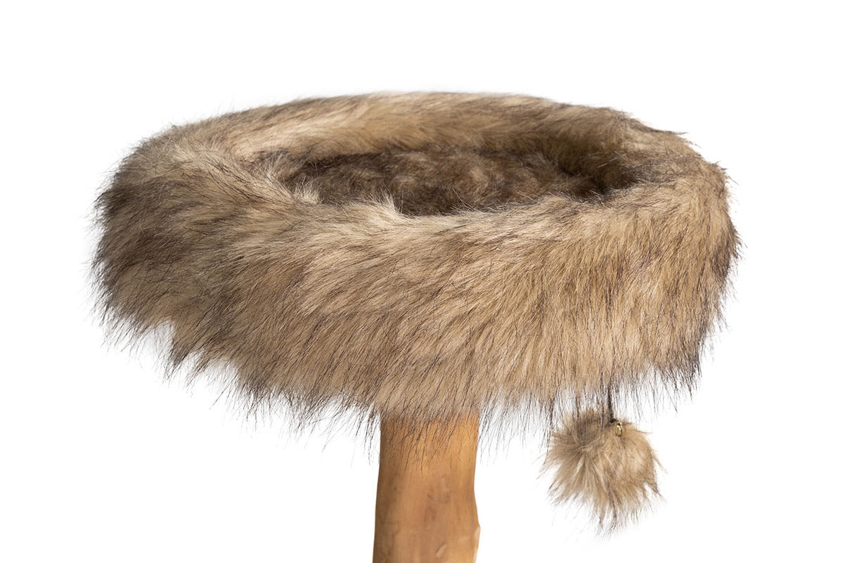 Bolstered Cat Tree Perch Bed for Cats Under 15 Lbs, Round Replacement Perch Cushion with Raised Sides & Pom-Pom Toy, Easy Screw-On Installation