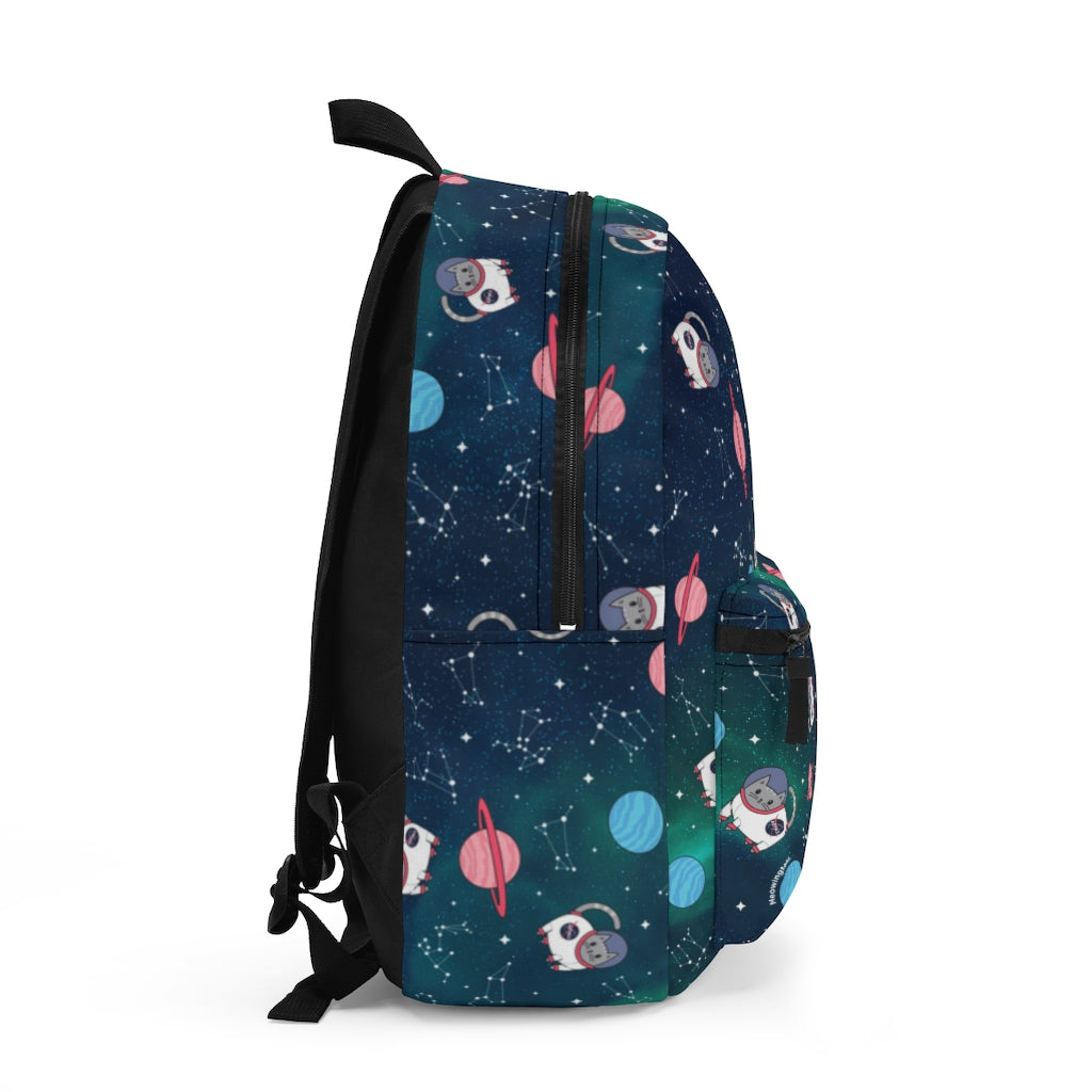 Space Cat Galaxy Backpack for Kids, Girls & Boys, Waterproof School Bookbag with 15 Inch Laptop Sleeve & Padded Straps, for Class, Travel & Adventures