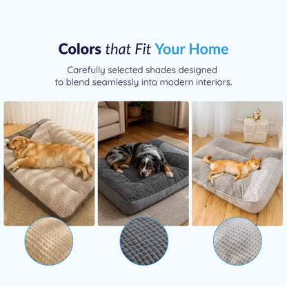 Washable Calming Dog Bed Cushion for Small, Medium & Large Dogs, Soft Plush Flat Pet Mattress Pad, for Crates, Kennels, Floors & Couches