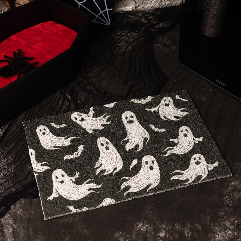 Gothic Cat Litter Mat for Indoor Cats, Litter Trapping Waterproof Non-Slip PVC Rug, Easy Clean Paw-Friendly Mat for Litter Boxes & Bathrooms
