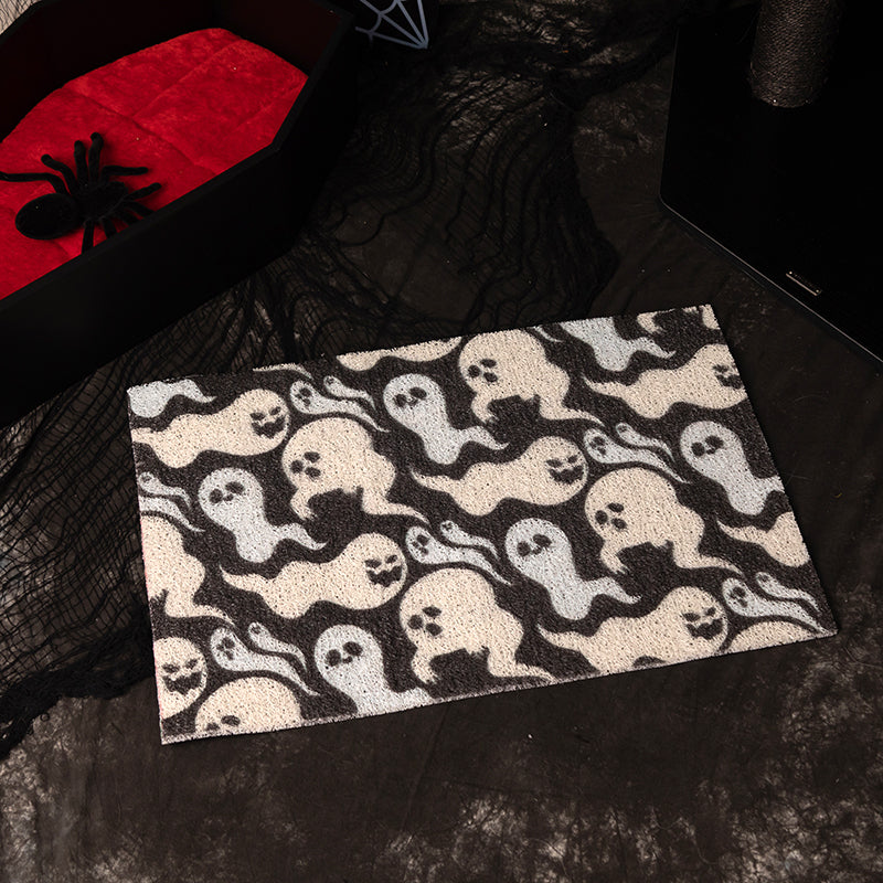 Gothic Cat Litter Mat for Indoor Cats, Litter Trapping Waterproof Non-Slip PVC Rug, Easy Clean Paw-Friendly Mat for Litter Boxes & Bathrooms
