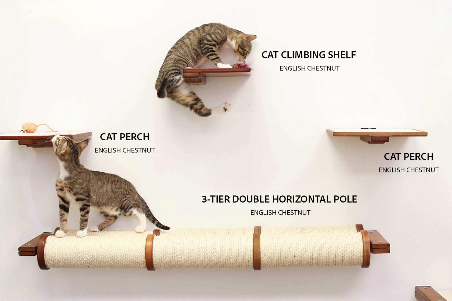 Wall-Mounted Wooden Cat Perch for Indoor Cats, Sturdy Floating Shelf Bed, Space-Saving Cat Wall Furniture for Climbing, Lounging & Room Watching
