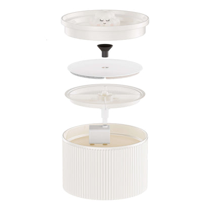 Cloud-Shaped Ceramic Cat Water Fountain 50oz, Quiet Automatic Pet Drinking Fountain with Multi-Layer Filter & Auto Power-Off, for Cats & Kittens