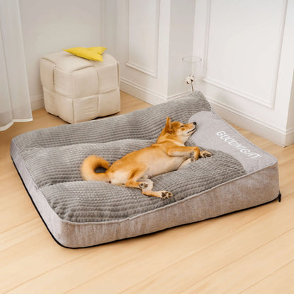 Washable Calming Dog Bed Cushion for Small, Medium & Large Dogs, Soft Plush Flat Pet Mattress Pad, for Crates, Kennels, Floors & Couches