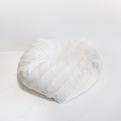Plush Pouf Cat Bed for Indoor Cats, Ultra Soft Faux Fur Round Pet Bed with Hypoallergenic Fill, Machine Washable, for Napping, Couches & Bedrooms