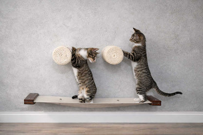 Wall-Mounted Cat Hammock Bed for Indoor Cats, Modular Hanging Lounge with Bamboo Mounting Planks, Stud-Mount Cat Wall Furniture for Napping & Climbing