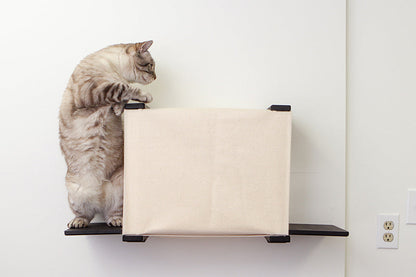 Wall-Mounted Covered Cat Cubby Bed with Side Perches for Indoor Cats, Enclosed Hideaway Cat Wall Furniture for Privacy, Climbing, Lounging & Play