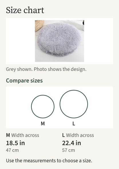 Size chart comparing sizes M, L: M 18.5 in; L 22.4 in; grey shown
