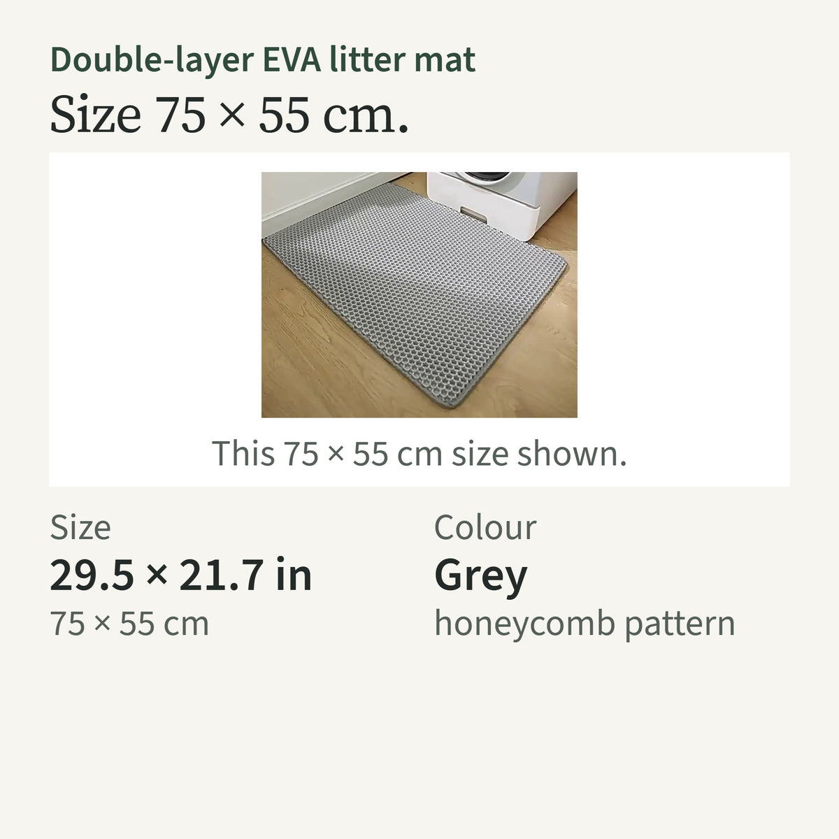 Size card: 75 by 55 cm (29.5 by 21.7 in), grey