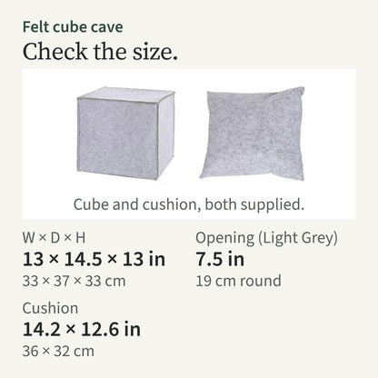 Size card: 13 by 14.5 by 13 in, 19 cm round opening, cushion 14.2 by 12.6 in