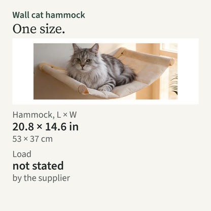 Size card: hammock 20.8 by 14.6 in (53 by 37 cm); load not stated