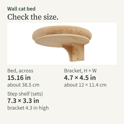 Size card: bed 15.16 in across, bracket 4.7 by 4.5 in, step shelves 7.3 by 3.3 in