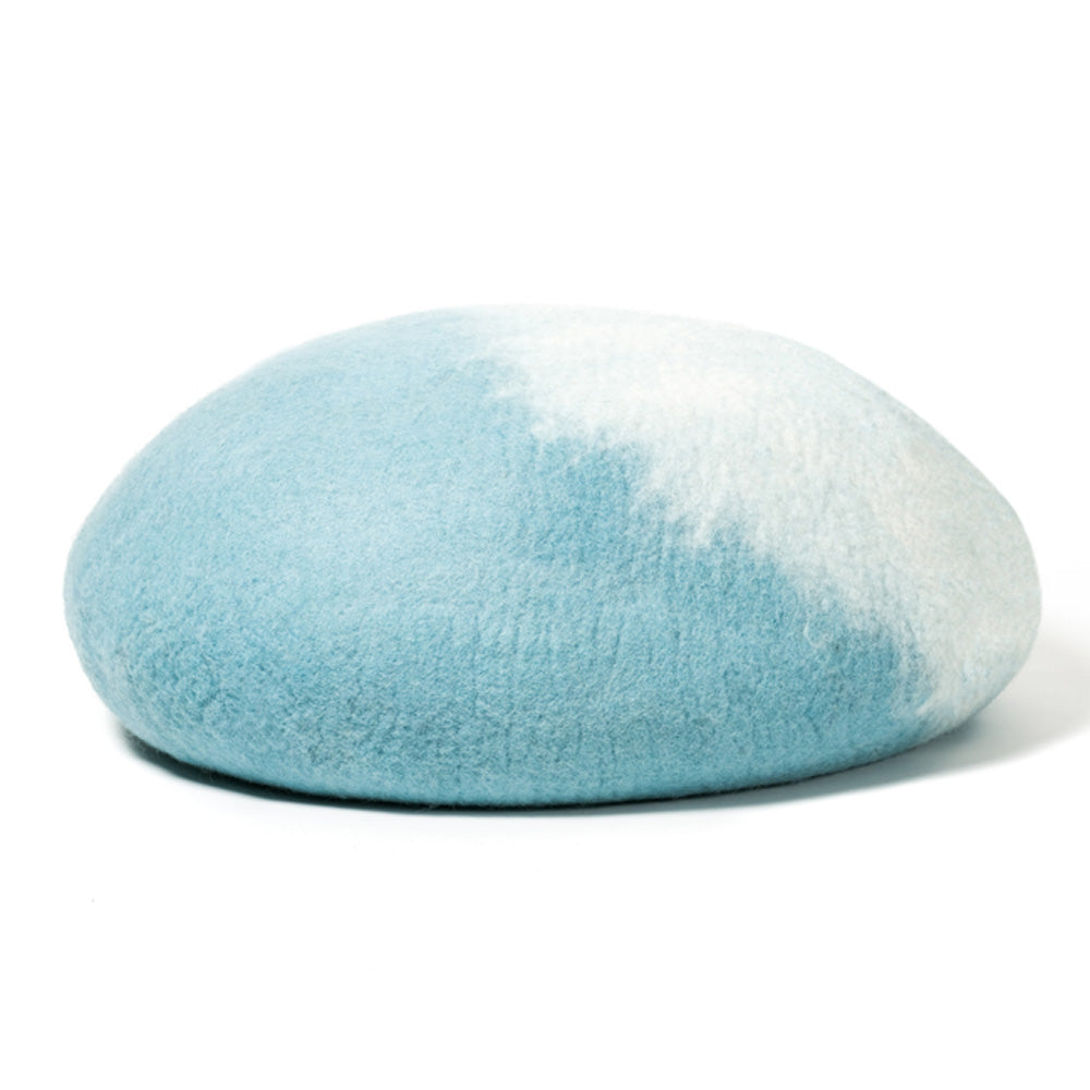 Gradient Wool Felt Cat Cave for Indoor Cats & Kittens, Modern Calming Hideaway Bed for Hiding & Napping, for Living Rooms, Bedrooms & Quiet Corners